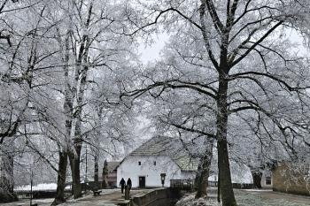 mlýnský náhon s Rudrovým mlýnem v pozadí (© Jan P. Štěpánek  01/2025)