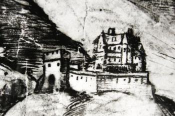 hrad zachycený na známé Mapě hukvaldského panství ( © Muzeum Beskyd)