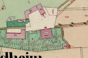Zámek na mapě stabilního katastru z roku 1838 (© https://ags.cuzk.cz/archiv/)