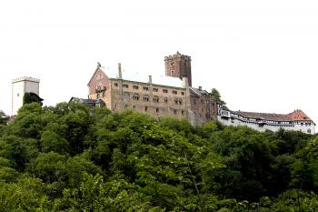 Hrad Wartburg nad městem Eisenach v německé spolkové zemi Durynsko (© Pavel Vítek 06/2001)