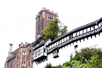 Hrad Wartburg nad městem Eisenach v německé spolkové zemi Durynsko (© Pavel Vítek 06/2001)