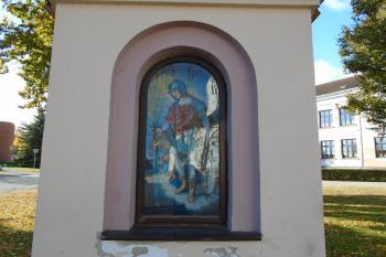 výklenek s malbou sv. Floriána (původně se sochou sv. Jana Nepomuckého) (© Jaroslav Špiroch  10/2021)