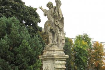 Socha sv. Floriána v Konici u zámku. (© Pavel Vítek  10/2021)