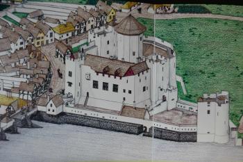  (© Kresba od D. Tietzsch-Tylera v brožuře od R. Sherlocka, Athlone Castle, Westmeath County Council, 2016.)