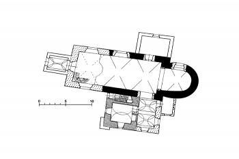  (© Bohumil Samek a J Leischnerová podle podkladů SDU MU v Brně a farního archivu v Ostrovačicích (in: Samek, Bohumil, ed. a Dolejší, Kateřina, ed.: Umělecké památky Moravy a Slezska. 3, O/P. Academia, Praha 2021))
