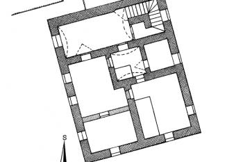 půdorys přízemí tvrze (© Fišera, Zdeněk: Hrady a tvrze na Mladoboleslavsku, Okresní muzeum - Mladá Boleslav, Mladá Boleslav 2002)