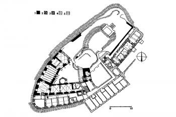 Plán hradu (Durdík T., Ilustrovaná encyklopedie Českých hradů, Libri, 2000, str. 61, obr. 83.)