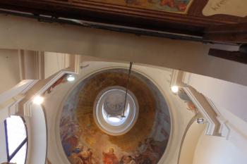 Kaple sv. Rodiny - freska Dvánáctiletý Ježíš v chrámě v kopuli (© Johannes Cladis, 01/2017)