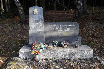 pomník ve Farském lese (© Petra Šmídová 11/2018)