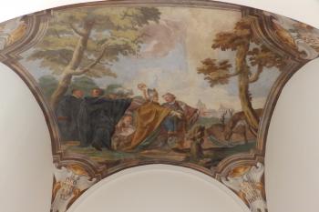 Fresky v I. patře prelatury - založení břevnovského kláštera (© Johannes Cladis, 08/2015)