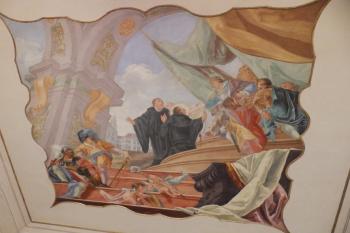 Fresky v I. patře prelatury - žádost za obnovu kláštera (© Johannes Cladis, 08/2015)