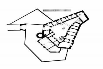 půdorys přízemí hradu (© Tietze, Hans: Österreichische Kunsttopographie; Band VI. Die Denkmale des politischen Bezirkes Waidhofen a. d. Thaya, Anton Schroll & Co., Wien 1911)