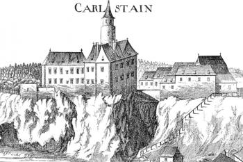 hrad na vedutě G. M. VIschera z r. 1672 (© Tietze, Hans: Österreichische Kunsttopographie; Band VI. Die Denkmale des politischen Bezirkes Waidhofen a. d. Thaya, Anton Schroll & Co., Wien 1911)