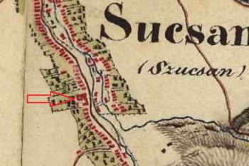 Zámek na mapě z l. 1819–1869 (©https://maps.arcanum.com/en/map/europe-19century-secondsurvey/?)