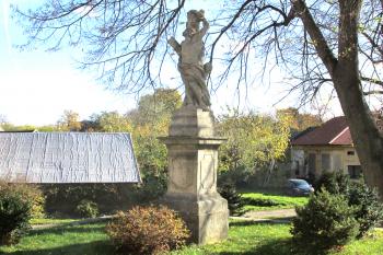 Socha sv. Šebestiána v Křeseticích v okrese Kutná Hora. (© Pavel Vítek 10/2022)