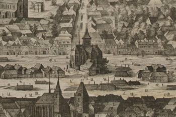 Kaple jak ji zobrazuje Sadelerův prospekt (Aegidius Sadeler, 1606)