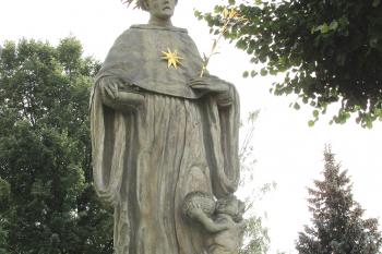 Socha sv. Mikuláše Tolentinského v Jevíčku. (© Pavel Vítek 09/2022)