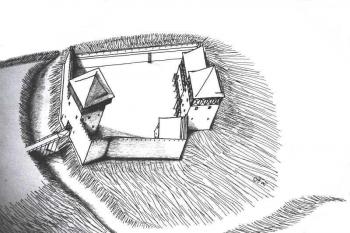 autorova vize jádra hradu ve 14. století ( © Ondřej Štěpánek 11/2006)
