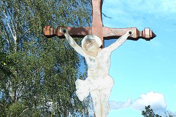 Sousoší Kalvárie ve Velkém Valtinově v okrese Česká Lípa. (© Pavel Vítek 09/2022)