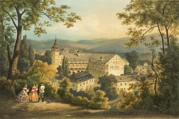  ( A. Haun Velké Losiny, zámek, 1857 , zdroj:http://www.veduta-art.com)
