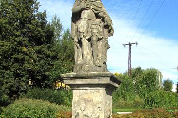 Sousoší sv. Jana Nepomuckého a sv. Václava v Rynolticích. (© Pavel Vítek 09/2022)