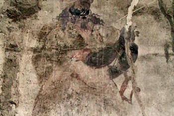 figurální motiv na jižní stěně velké síně prvního patra ( © Pavel Zany Komárek 25/9/2004)