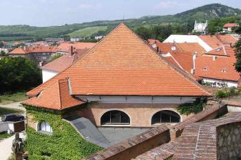 Pohled na synagogu z terasy zahrady zámku (© Jan P. Štěpánek 07/2006)