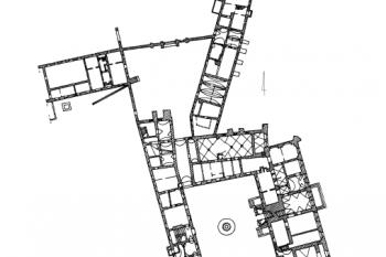 půdorys areálu (© Józef Pilch: Leksykon zabytków architektury Dolnego Śląska, Arkady, Warszawa, 2005)