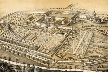 litografie Friedricha Augusta Pompejusa z 1862 roku (© zdroj:https://www.zamki.pl/?idzamku=gorzanow)