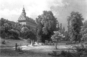 Ocelorytina Kaspara Ulricha Hubera podle Theodora Blätterbauera, Grafenort, z roku 1885, Franz Schroller Schlesien (© zdroj: https://www.zamki.pl/?idzamku=gorzanow)