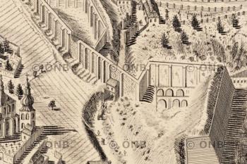 brána na plánu Prahy z roku 1769 (.J. D. Huber)