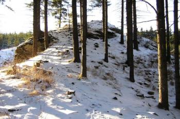 Čelní skalisko hradu Koberštejna (© Jan P. Štěpánek, 12/2006)