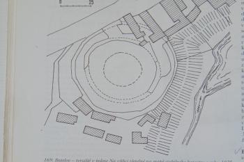 Tvrziště v poloze Na Vůbci zřetelné na mapě stabilního katastru z roku 1835 (© Dušan Dohňanský  01/2024)