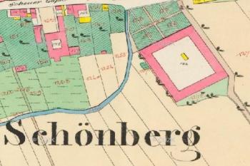 dvůr a sady na mapě z r. 1834 (© https://ags.cuzk.cz/archiv/)