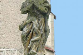 Sloup se sochou Panny Marie ve Žlebech. (© Pavel Vítek 11/2023)
