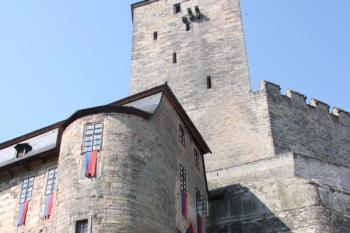 Velká věž od východu, v popředí severní část Lobkovického paláce a most před I. branou ( © Ivan Grisa 04/2011)