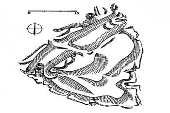 terénní náčrt ( © T. Durdík podle P. Randuse (in T. Durdík: Ilustrovaná encyklopedie českých hradů, Libri, Praha 1999))