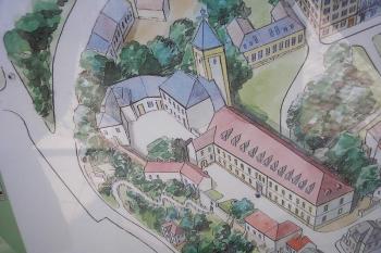 celkový pohled na zámek v plánu města na informační tabuli ( © Ondřej Štěpánek 09/2006)