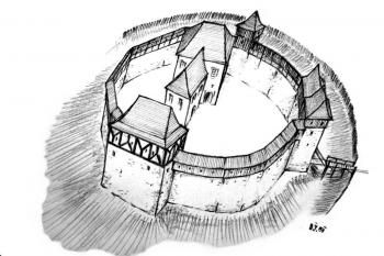 autorova vize podoby sídla kolem pol. 16. století ( © Ondřej Štěpánek 10/2007, grafická úprava Iva Spurná)