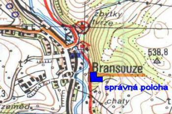 správná lokalizace v mapě KČT (2003 ©KČT & Pavel Zany Komárek)