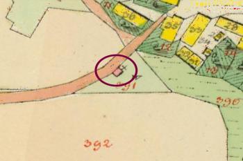 kaple na mapě císařského otisku Stabilního katastru (© ČÚZK)