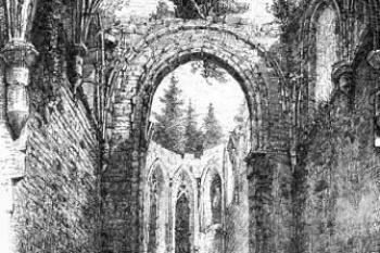interiér kostela (© Alfred Moschkau: Oybyn - Ritterburg und kloster, 1933)