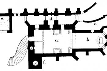 půdorys kostela (© Alfred Moschkau: Oybyn - Ritterburg und kloster, 1933)