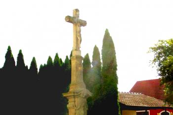 Kříž u kostela sv. Prokopa v Dlouhé Třebové. (© Pavel Vítek  09/2024)