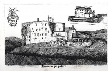 hrad po požáru -retrokresba (© jan heřman, 02/2012)