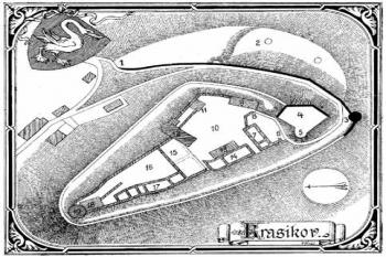Plán hradu Krasikova (A. Sedláček XIV./223)