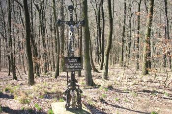 Kříž Václava Beneše Třebízského v parku Klecanský háj na západní starně Klecan. (© Pavel Vítek: 11/2024 )