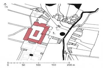 Výřez z katastrální mapy vsi z roku 1842 (09/2020)