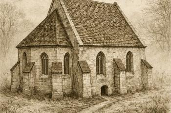 Gotický karner sv. Jakuba - hypotetická podoba (© Luděk Vláčil  12/2025)