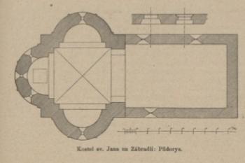  (© Karel B. Mádl: Zbořený kostel sv. Jana na Zábradlí v Praze, Památky archaeologické a místopisné XVII/5, Praha 1897a)